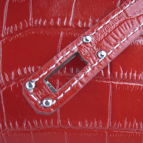 AAA Hermes Kelly 22 CM France Veins Leather Handbag Red H008 On Sale